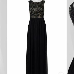 Adrianna Papell black beaded gown